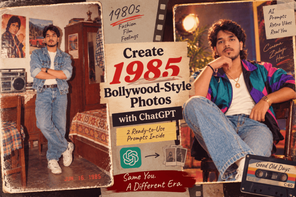 Turn Your Photo Into a 1985 Bollywood-Style Portrait With ChatGPT: 2 Prompts That Actually Work